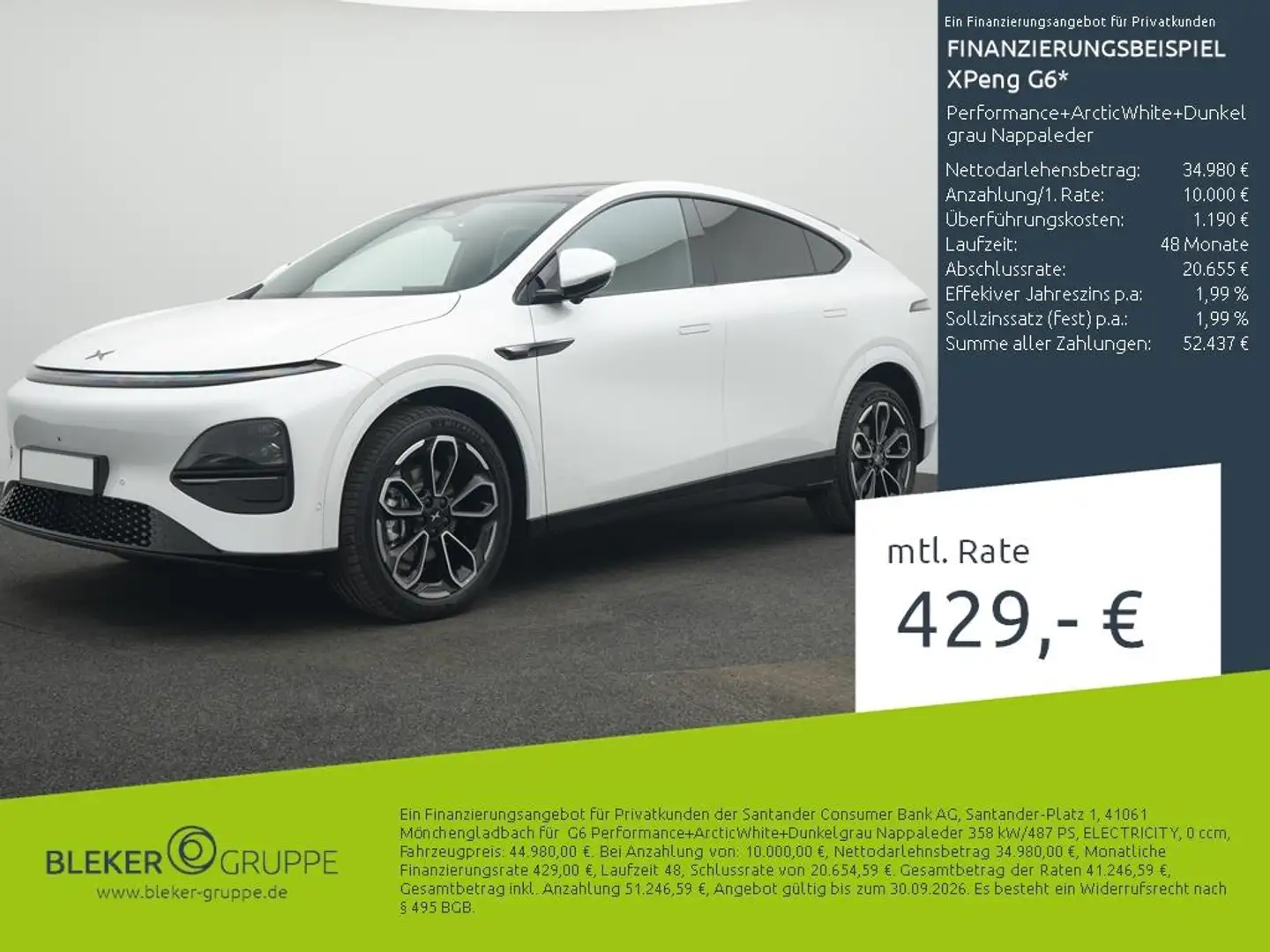 Xpeng G6 Performance+ArcticWhite+Dunkelgrau Nappaleder Weiß - 1