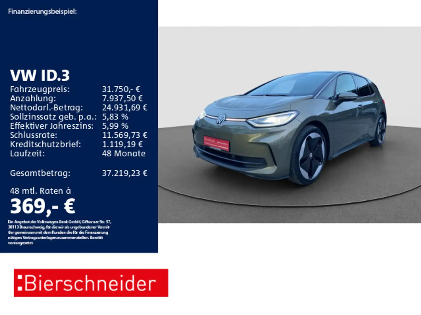 Volkswagen ID.3 Pro S 20 DCC MATRIX HuD 360 Grün - 1