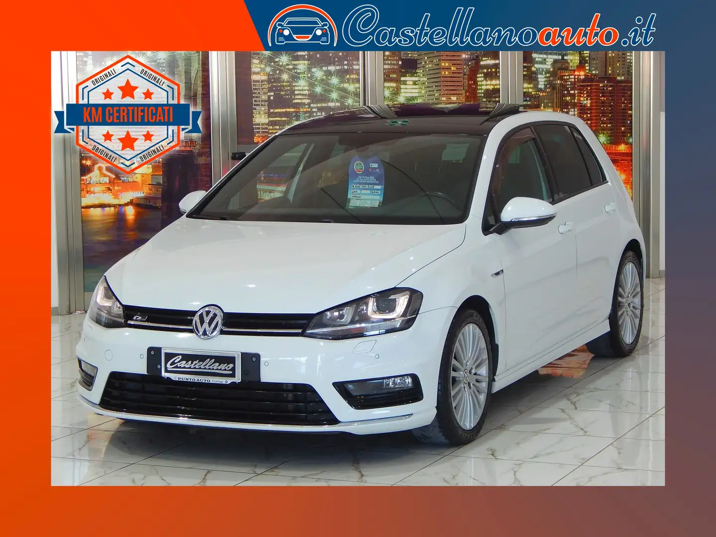 Volkswagen Golf 1.6 TDI Sport Edition R-Line DSG TETTO-NAVI-XENON Blanco - 1