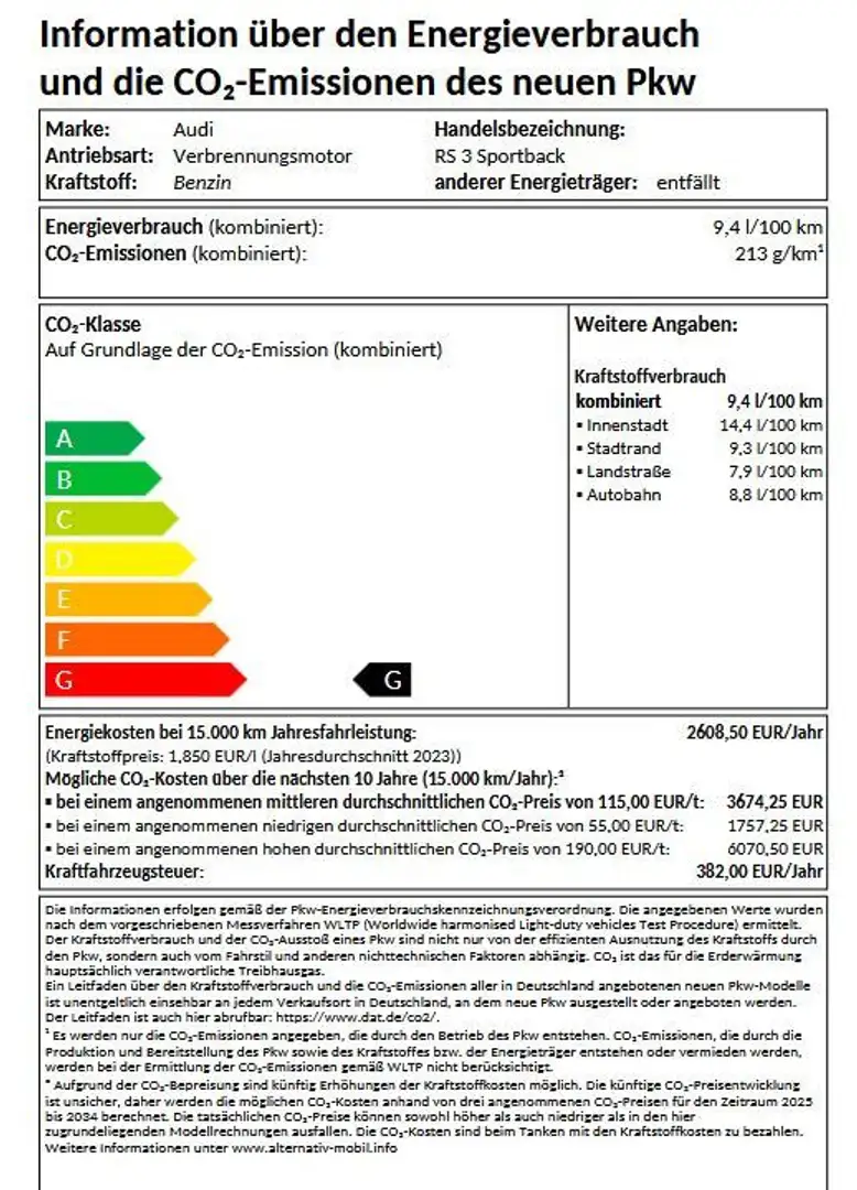 Audi RS3 RS 3 Sportback S tronic-sofort lieferbar- Schwarz - 2