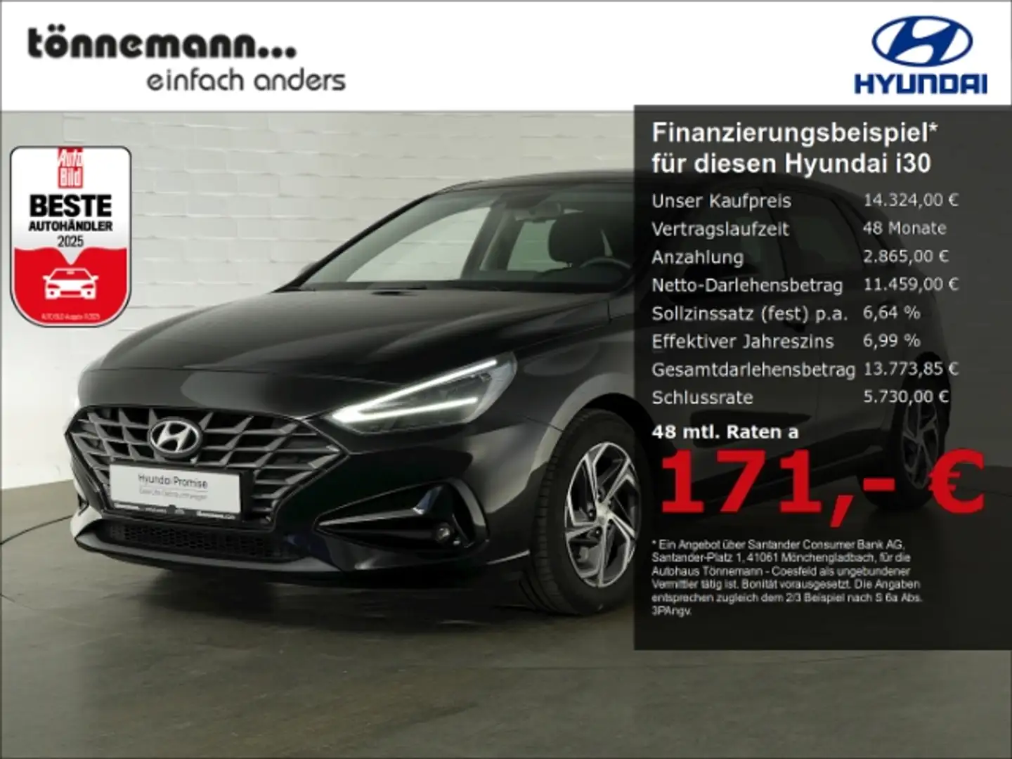 Hyundai i30 T-GDI INTRO EDITION 48V+AHK+SCHIEBEDACH+NAVI+RÜCKF Noir - 1