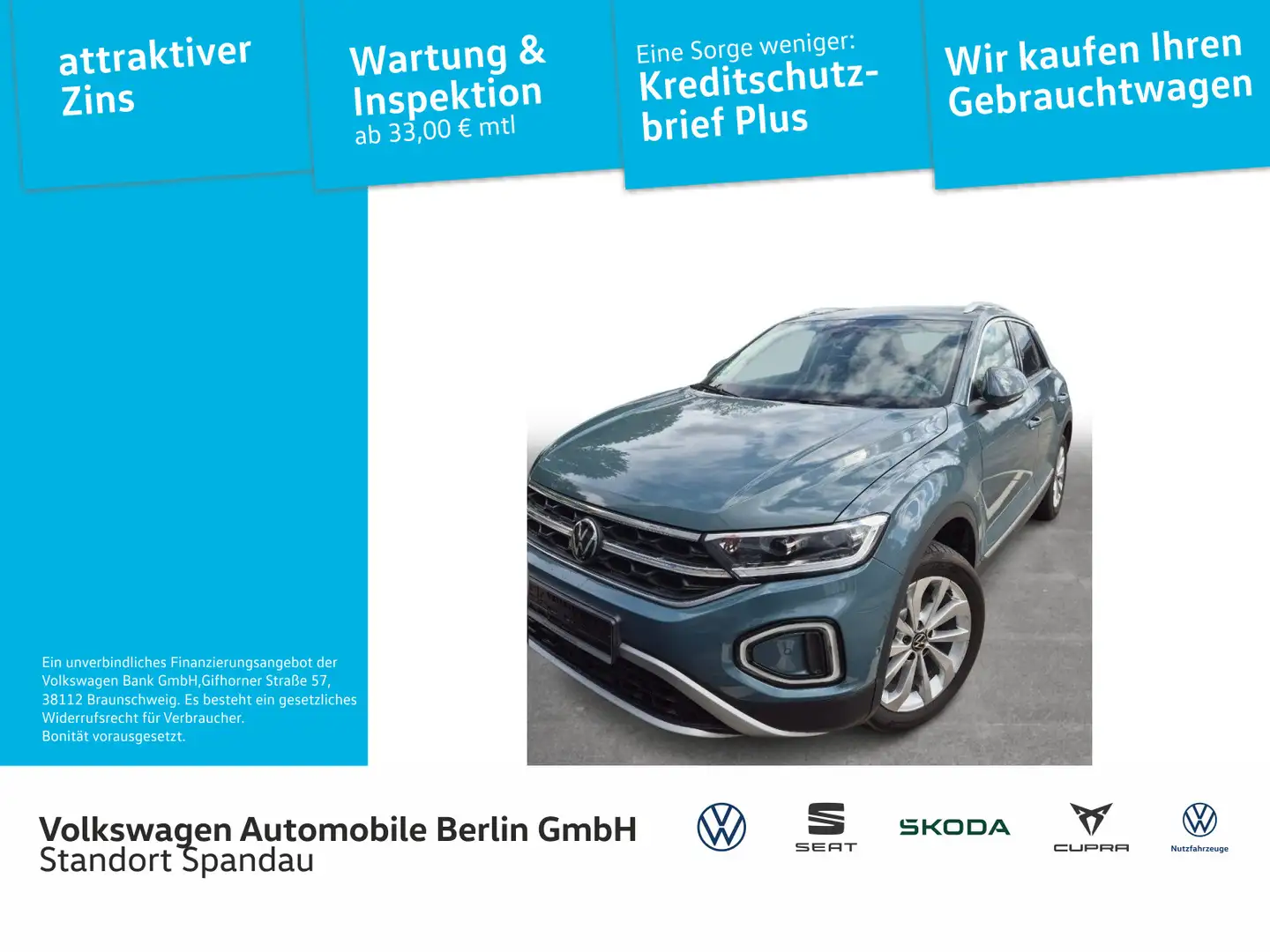 Volkswagen T-Roc 2.0 TDI Style 4Motion DSG LED Navi AHK Bleu - 1