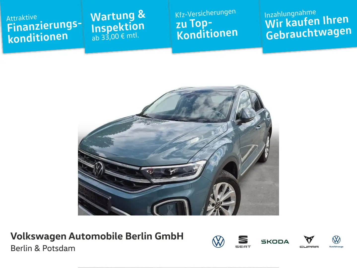Volkswagen T-Roc 2.0 TDI Style 4Motion DSG LED Navi AHK Bleu - 1