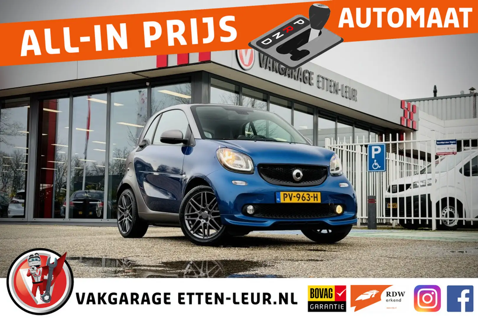 smart forTwo 1.0 Prime BRABUS pakket | LEDER | PANO | STOELVERW Azul - 1