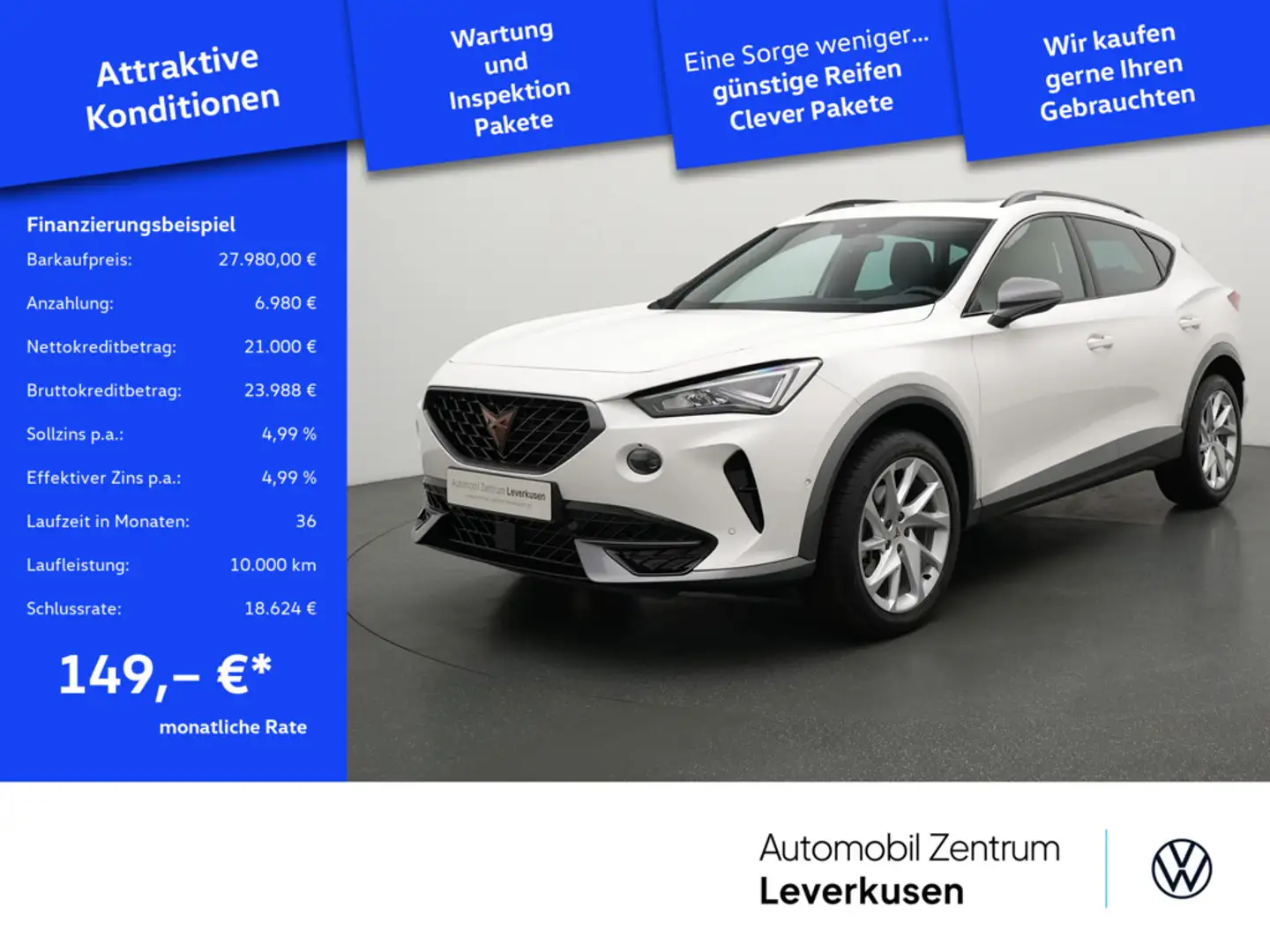 CUPRA Formentor PANO NAVI VIRT ACC LEDER KAM CARPLA Weiß - 1