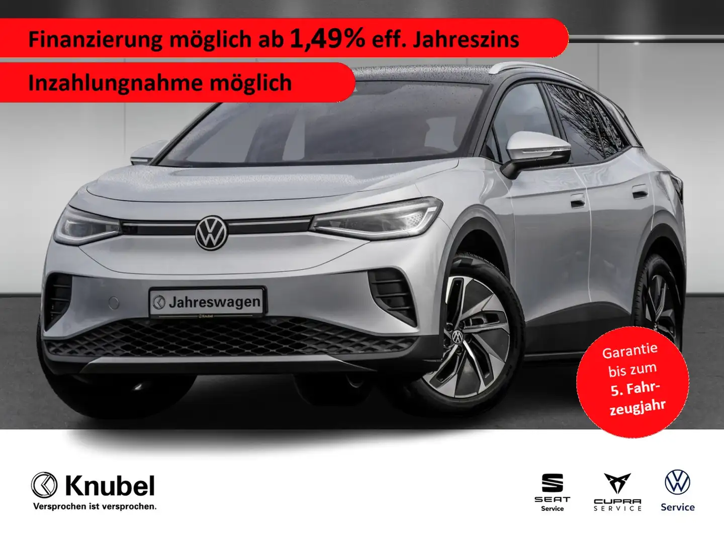 Volkswagen ID.4 Pro IQ.Light Navi AHK ACC Ganzj.reifen Wärmepumpe Silber - 1