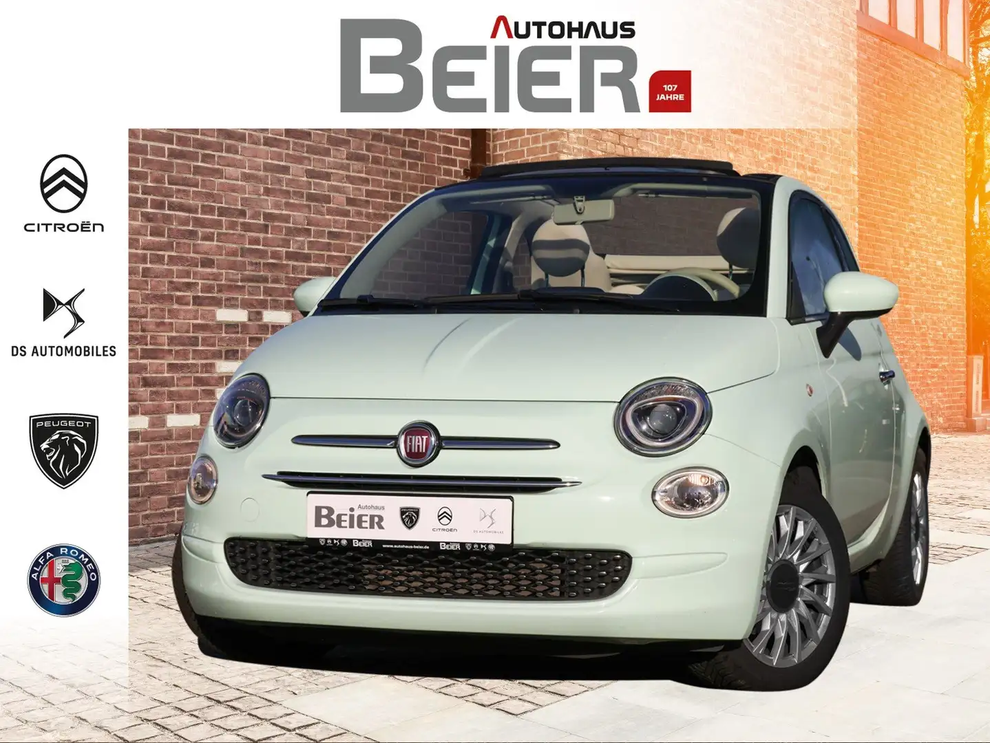 Fiat 500C 1.2 8V Lounge S&S Freispr./ Temp./ Multif. Lenkrad Grün - 1
