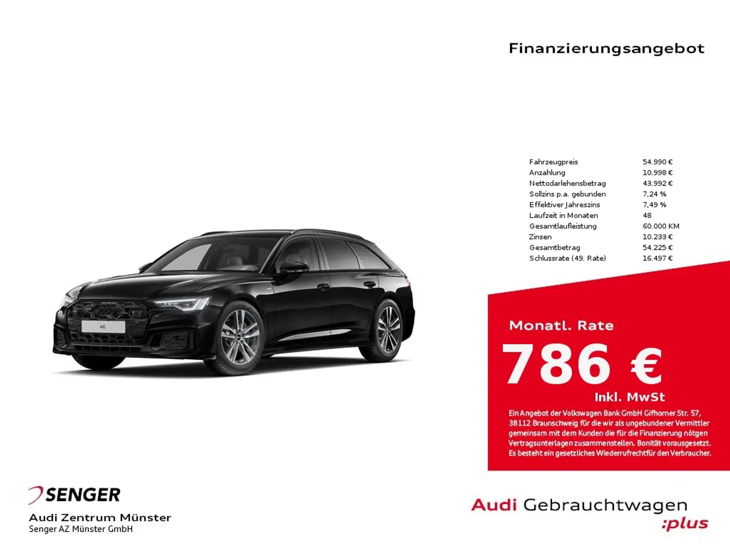 Audi A6 Avant Design S line 45 TDI quattro Matrix Schwarz - 1