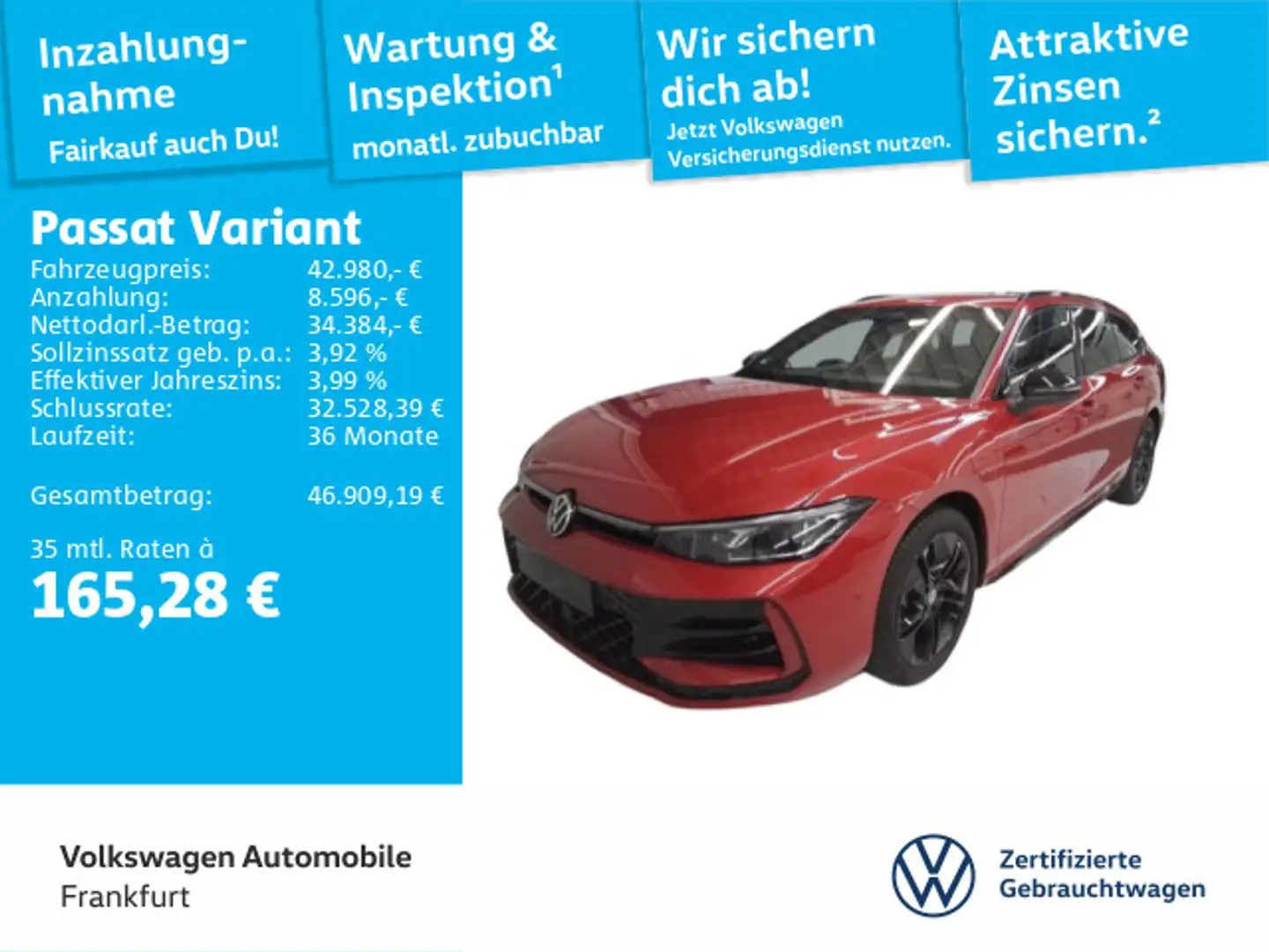Volkswagen Passat Variant 1.5 TSI DSG eHybrid R-Line Navi I Rot - 1