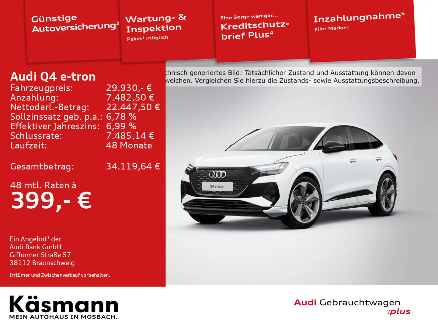 Audi Q4 e-tron Sportback 40 2x S line MATRIX AHK ACC Weiß - 2