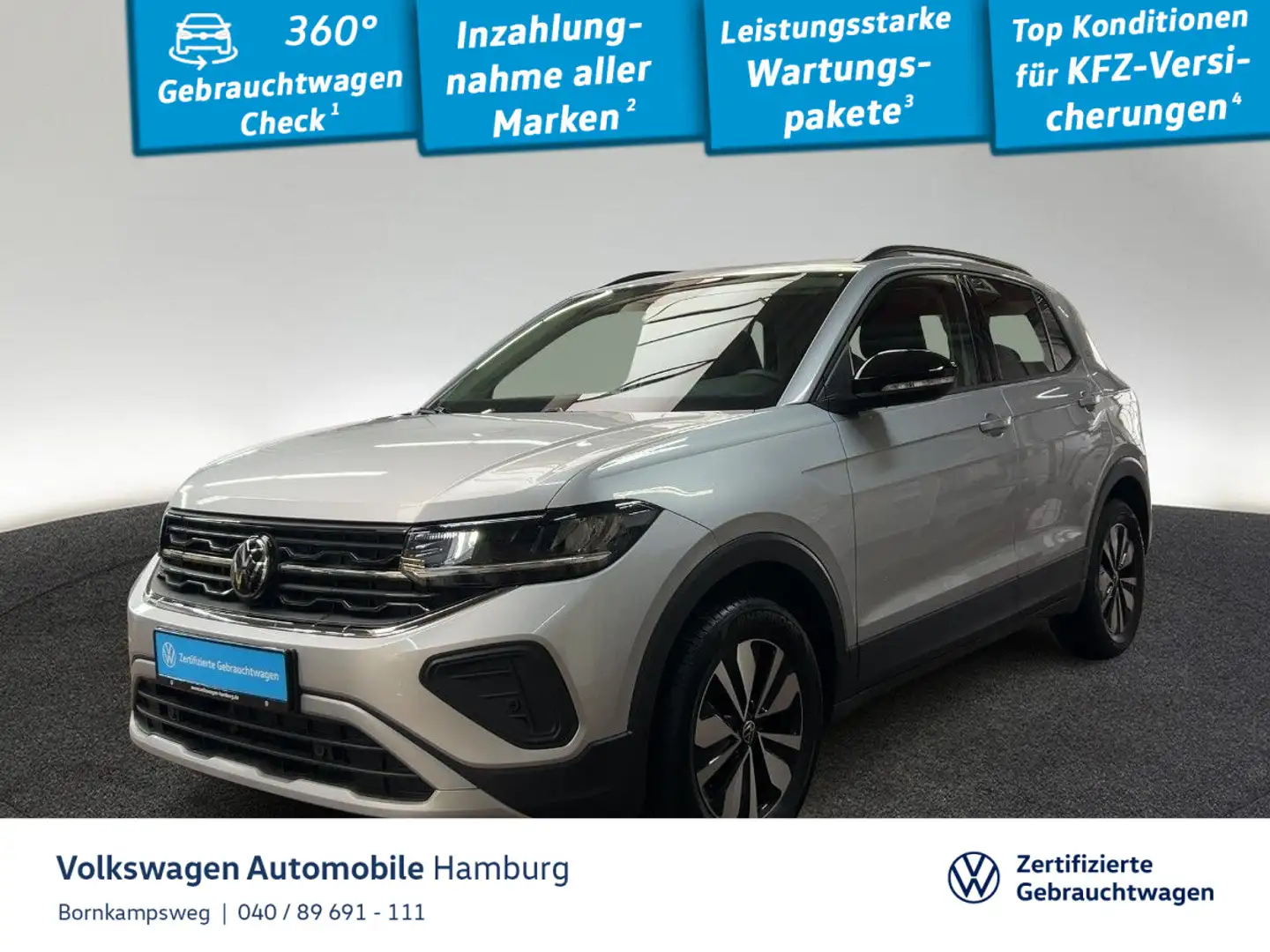 Volkswagen T-Cross 1.0 TSI Goal DSG Navi Sitzhzg LED App Silber - 1