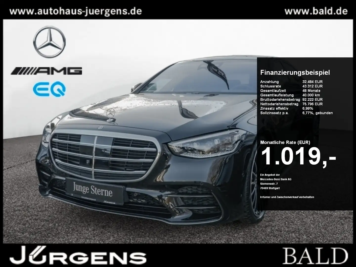 Mercedes-Benz S 350 d 4M L AMG-Sport/Pano/Burm/Sitzklima/Airm Noir - 1