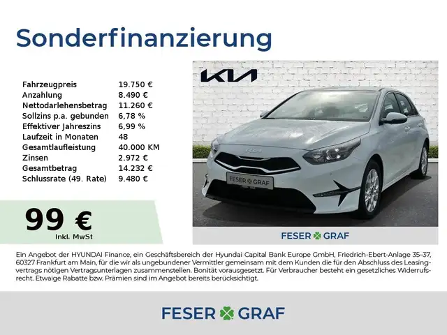 Kia Ceed / cee'd 1.0T Ultimate Edition Navi Tempomat Sitzhzg