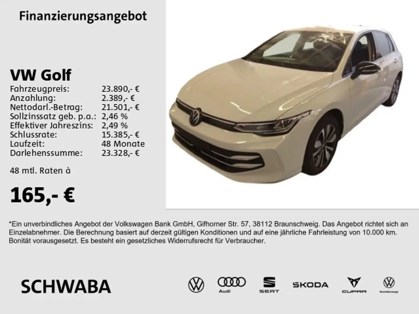 Volkswagen Golf VIII Goal 1.5 TSI *ACC*LED*VIRTUAL*NAVI*16* Weiß - 1