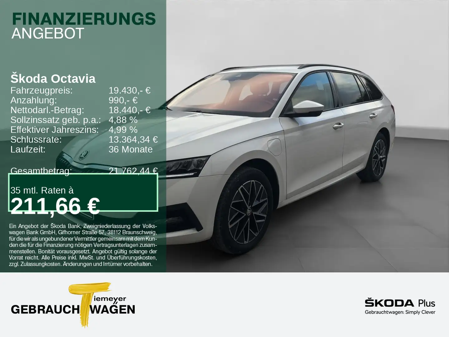 Skoda Octavia Combi 1.4 TSI iV AMBITION LM17 COLUMBUS Weiß - 1