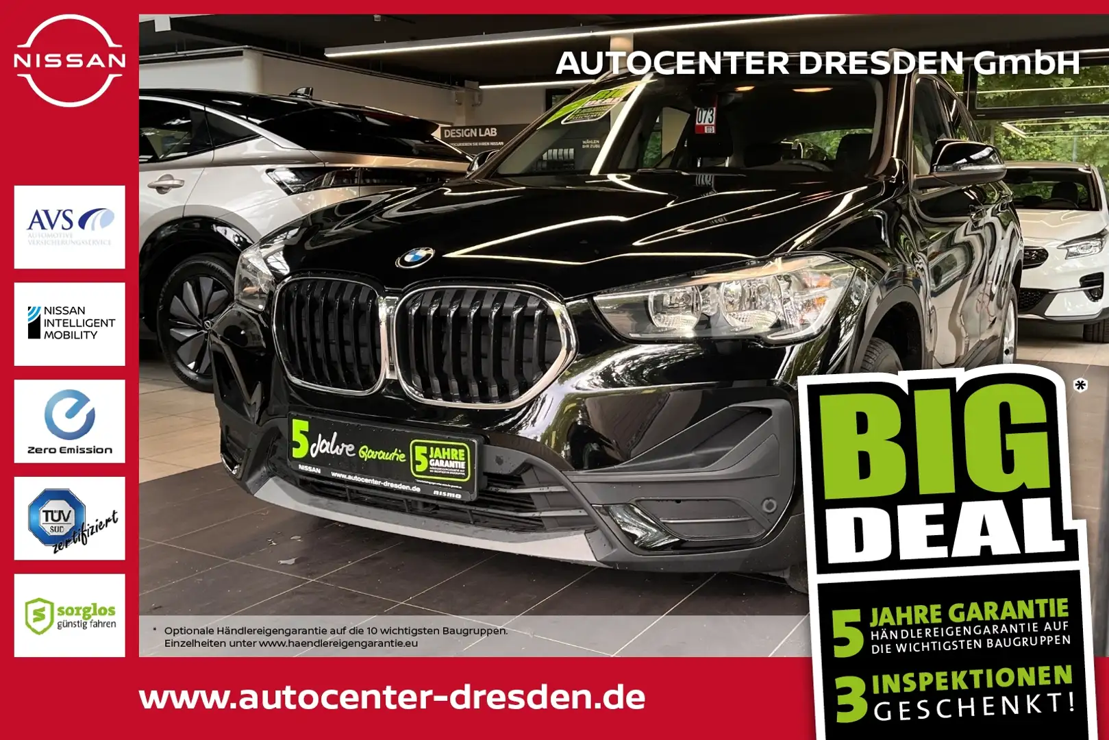 BMW X1 sDrive 18d  Advantage SpurH el.Heck Navi PDC Zwart - 1