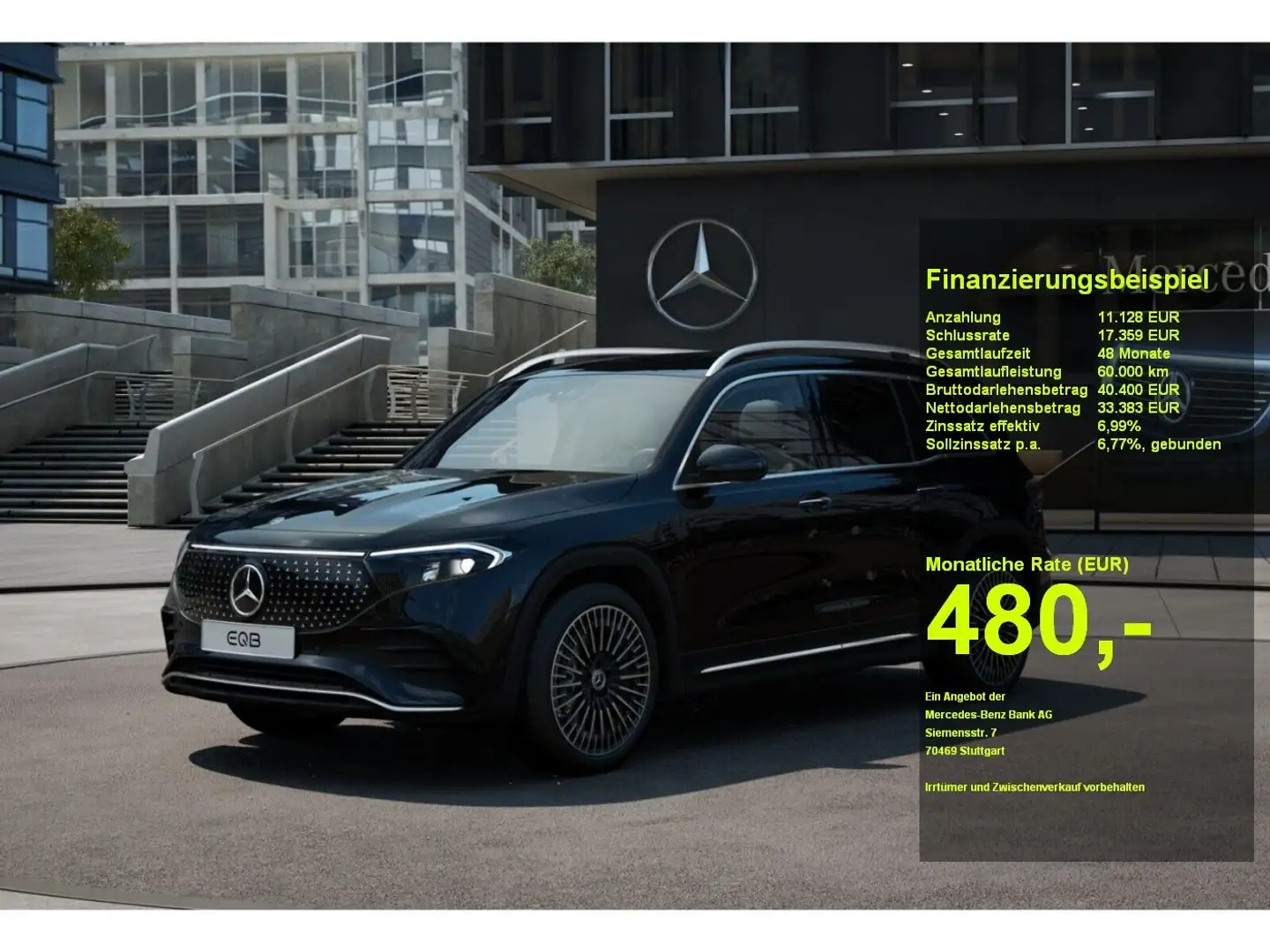 Mercedes-Benz EQB 250 AMG+MBUX+Ambiente+CarPlay+Totwinkel+AHK Fekete - 1