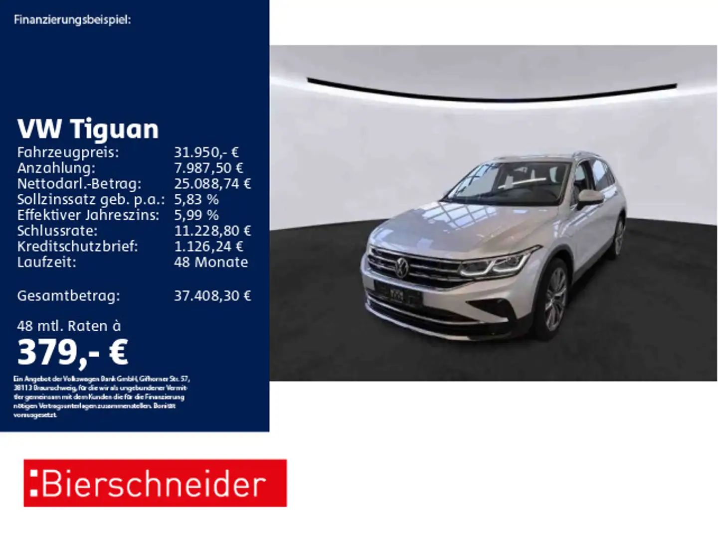 Volkswagen Tiguan 1.4 TSI eHybrid Elegance AHK PANO MATRIX Silber - 1