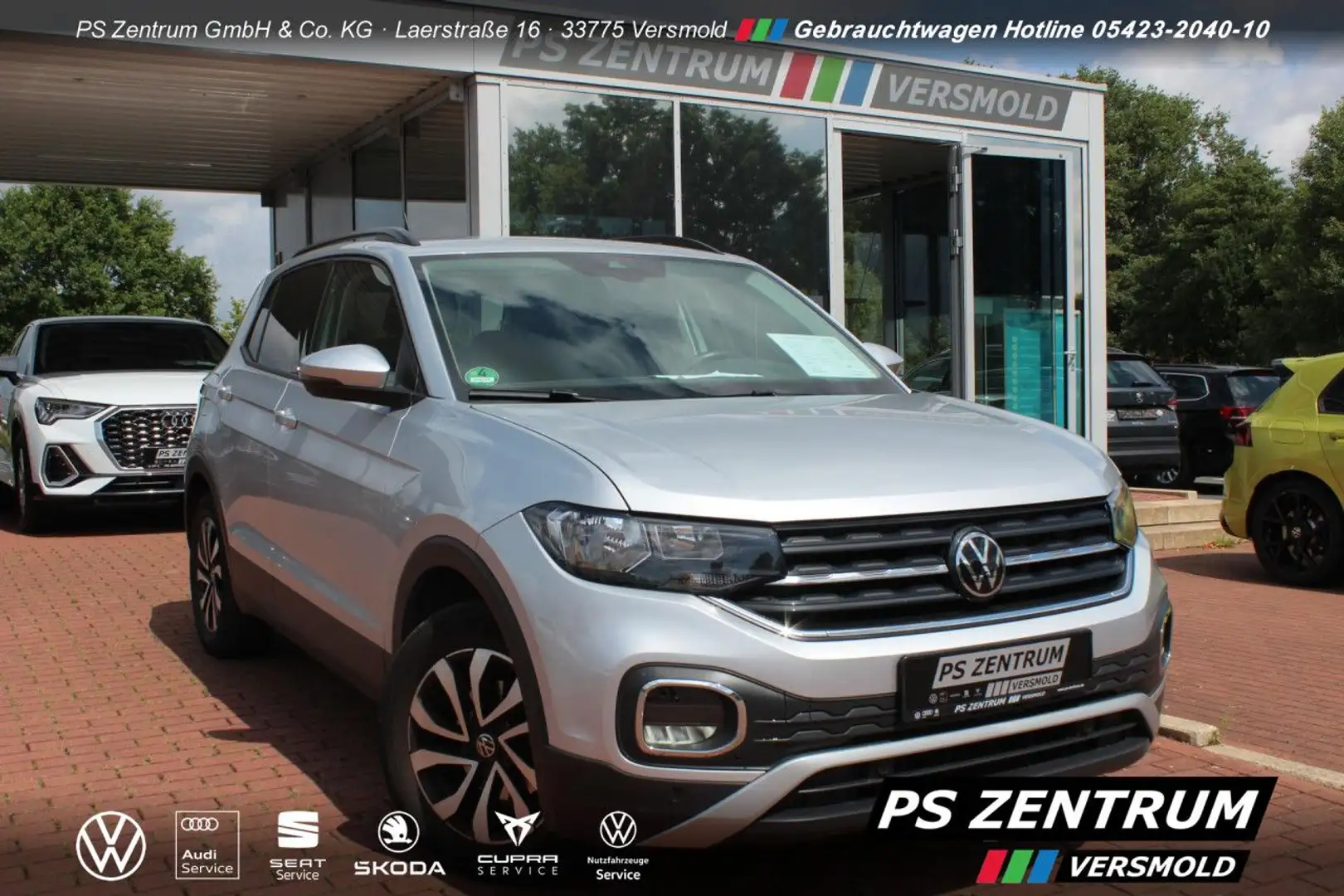 Volkswagen T-Cross 1.0 TSI Active ACC, NAVI, APP, GJR Klima Silber - 1
