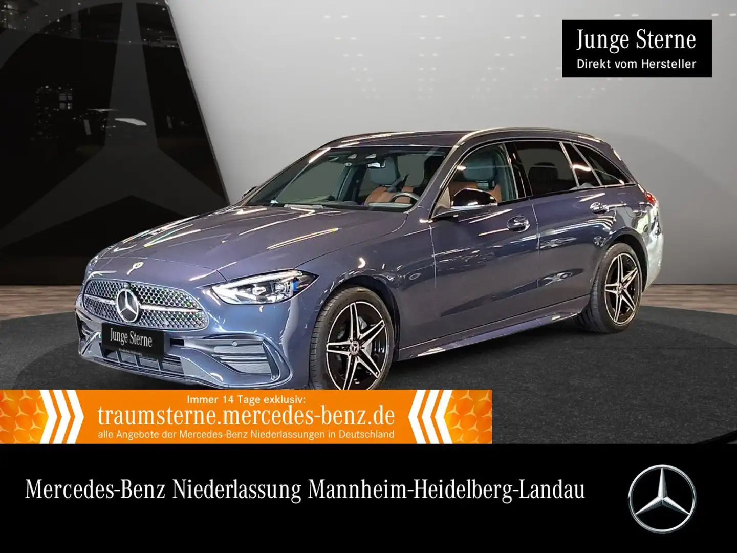 Mercedes-Benz C 300 e T AMG+NIGHT+360+KEYLESS+9G Blauw - 1