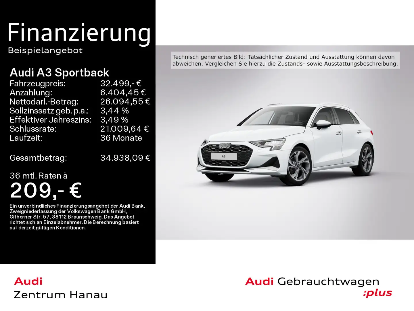 Audi A3 30 TFSI advanced*KAMERA*HUD*NAVI-PL Weiß - 1