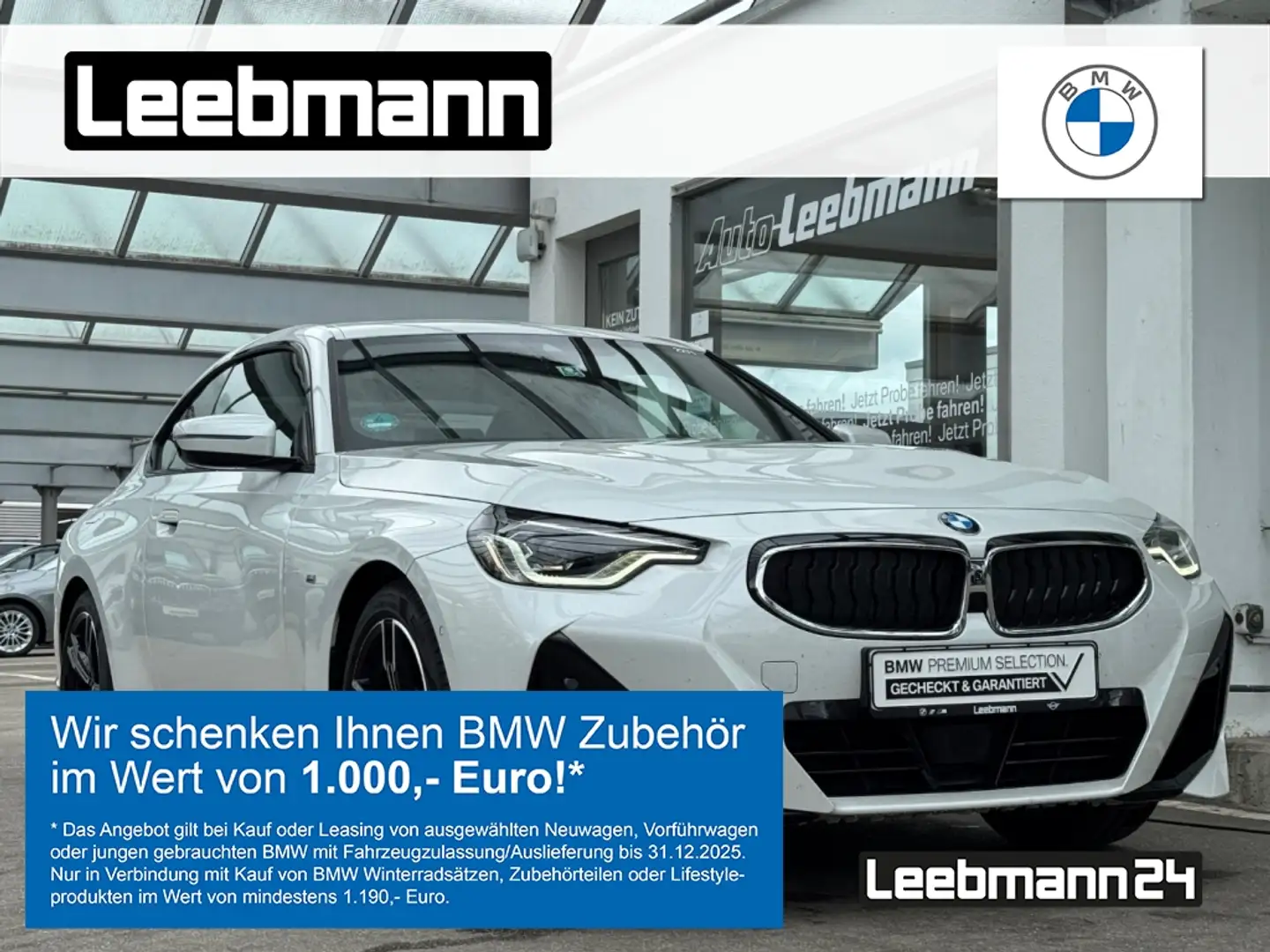 BMW 220 i Coupé M-Sportpaket GARANTIE bis 08/2029 Weiß - 1