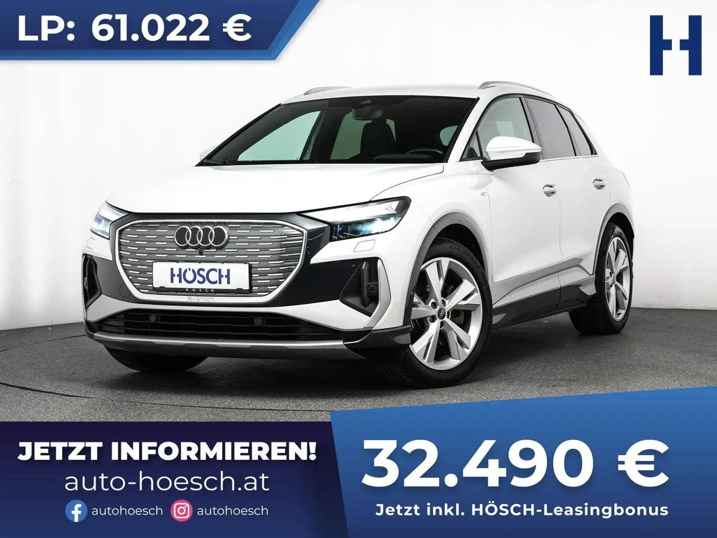 Audi Q4 e-tron 40 2xS-LINE TOP-EXTRAS 8-fach Blanc - 1
