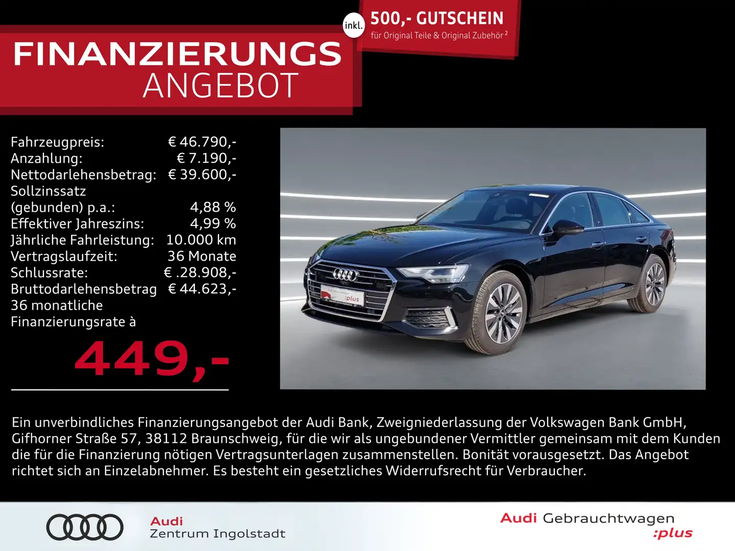 Audi A6 Limousine 40 TDI STHZG ACC Kameras 18" Design Schwarz - 1