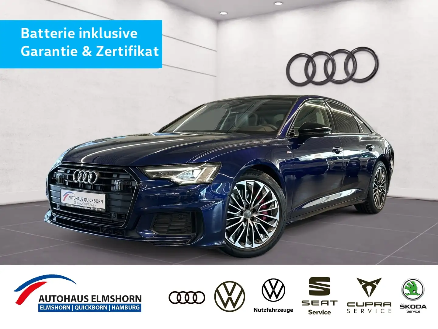 Audi A6 Lim. S line 55 TFSIe quattro AHK LEDER PANO TOUR Blauw - 1
