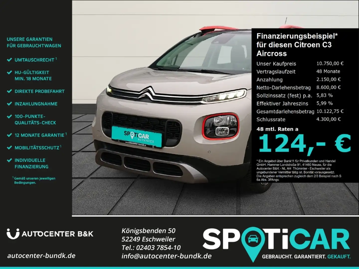 Citroen C3 Aircross PureTech 130 Shine SHZ Kamera Panorama Navi Beige - 1