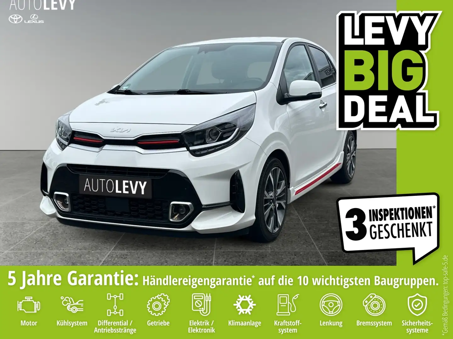 Kia Picanto 1.2 GT Line *NAVI*KLIMA*RFK*SHZ*LEDER*LM* Wit - 1