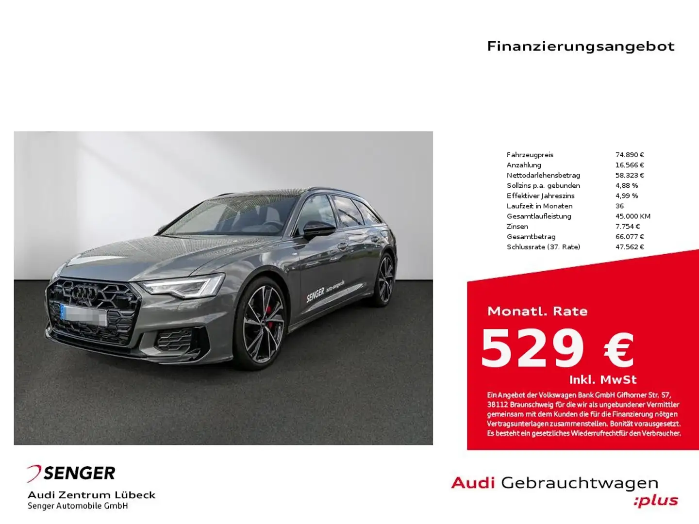 Audi A6 Avant S line 55 TFSI e quattro Optik-Paket Gris - 1