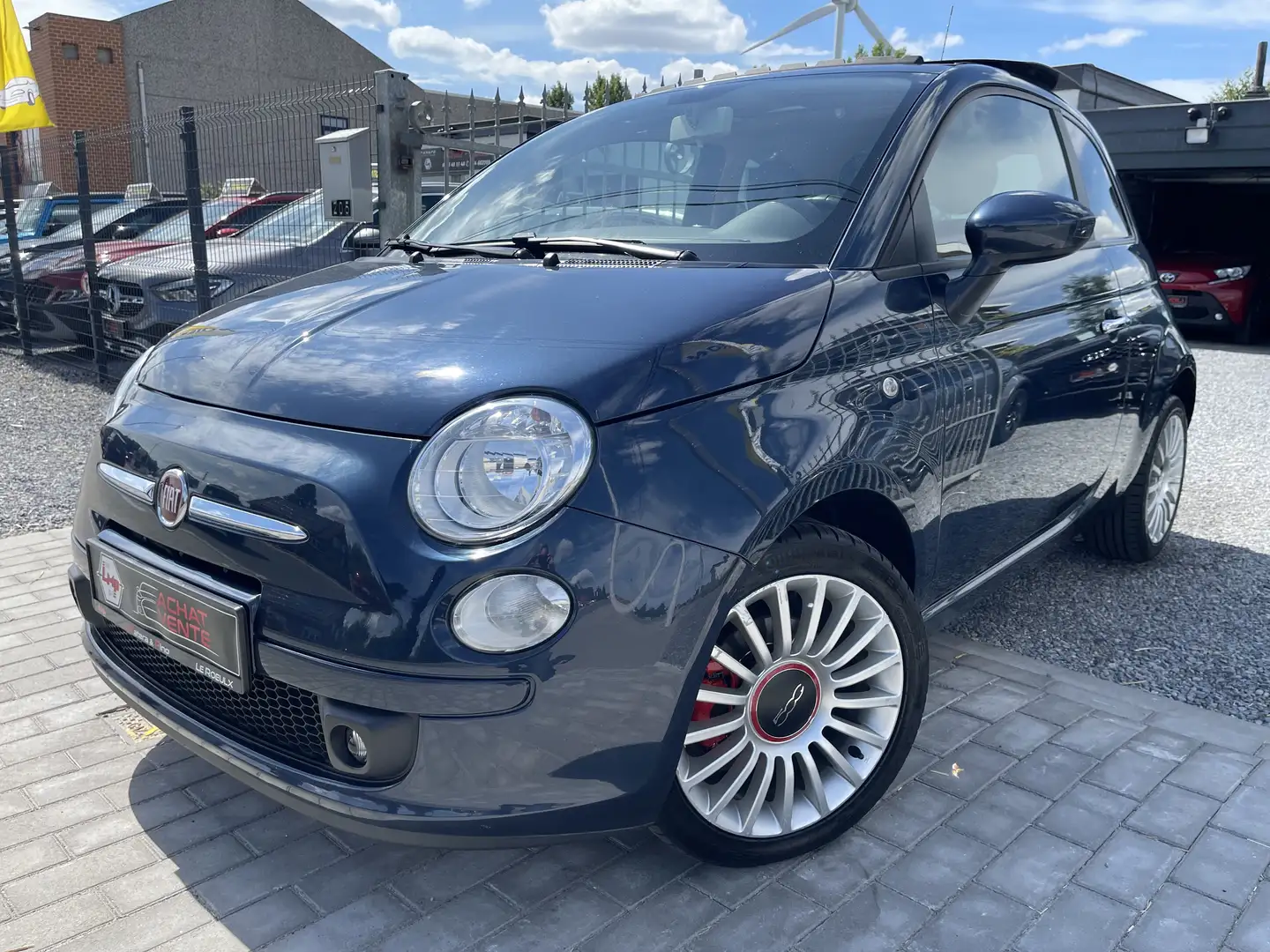 Fiat 500 500 1.4 100HP🔝Cuir-Toit Pano🔝 Blauw - 1