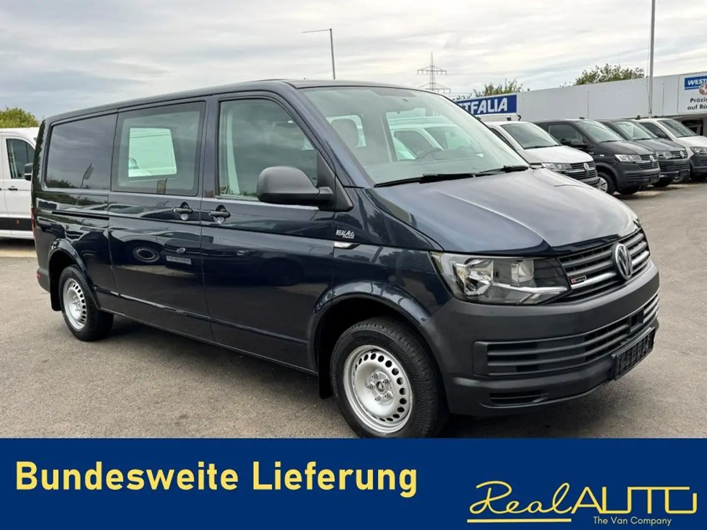 Volkswagen T6 Transporter Kasten TDI LR 4Motion AHK*Standh Blauw - 1