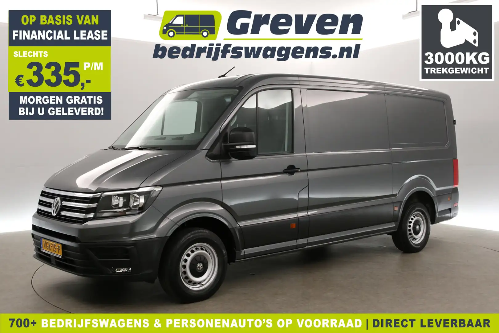 Volkswagen Crafter 35 2.0 TDI L3H2 141PK 3000KG Trekgew. Trekhaak Cam Grijs - 1
