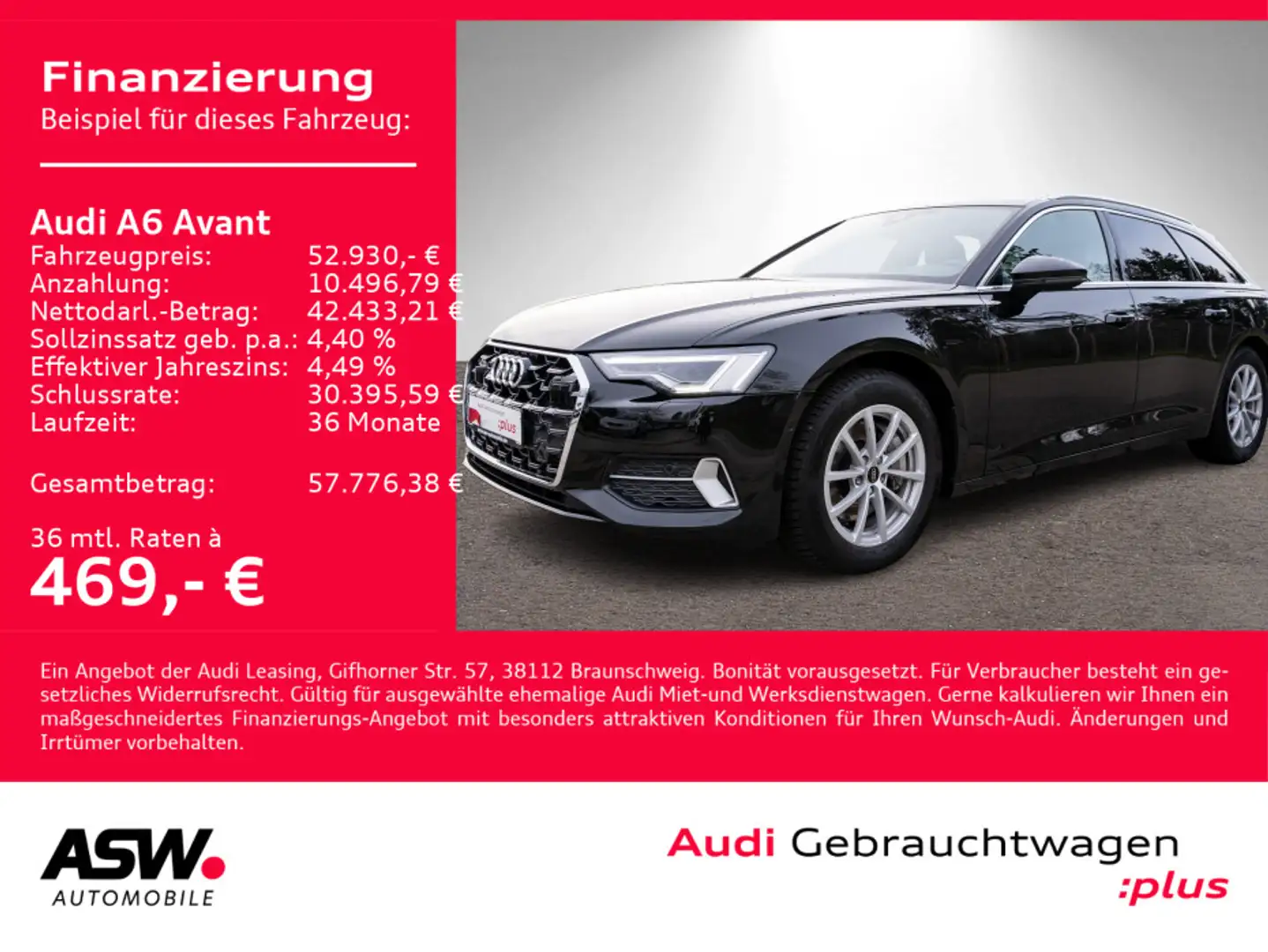 Audi A6 advanced 45TFSI quat Stron LED PANO AHK Schwarz - 1