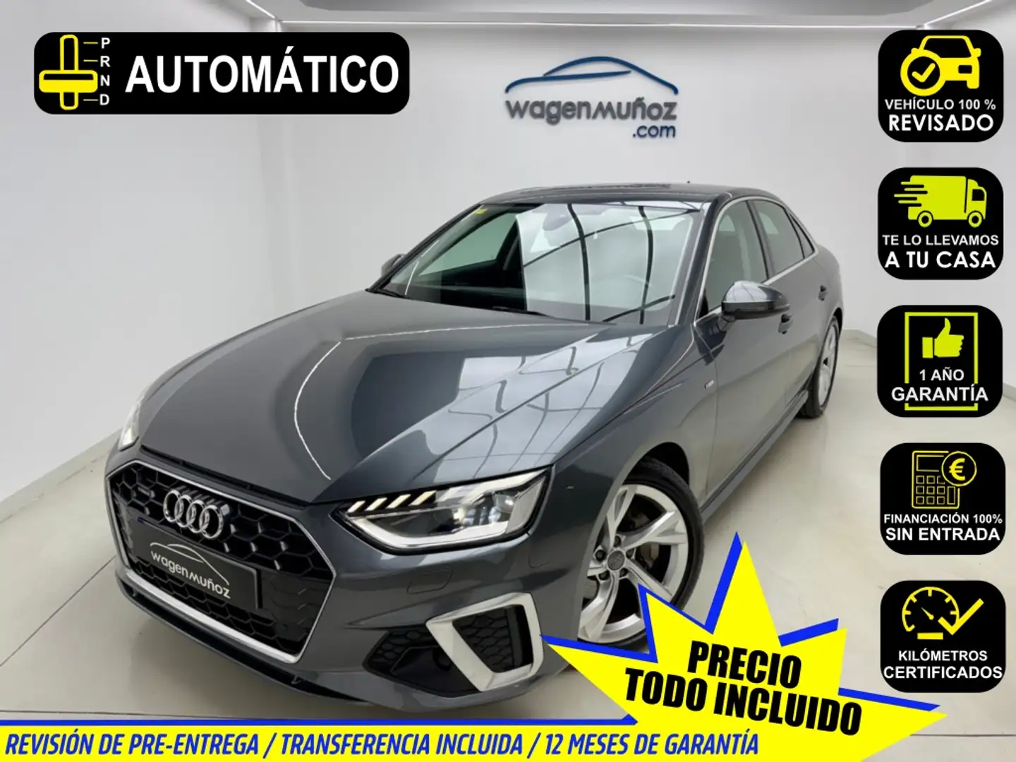Audi A4 40 TDI S line S tronic quattro 140kW Gris - 1
