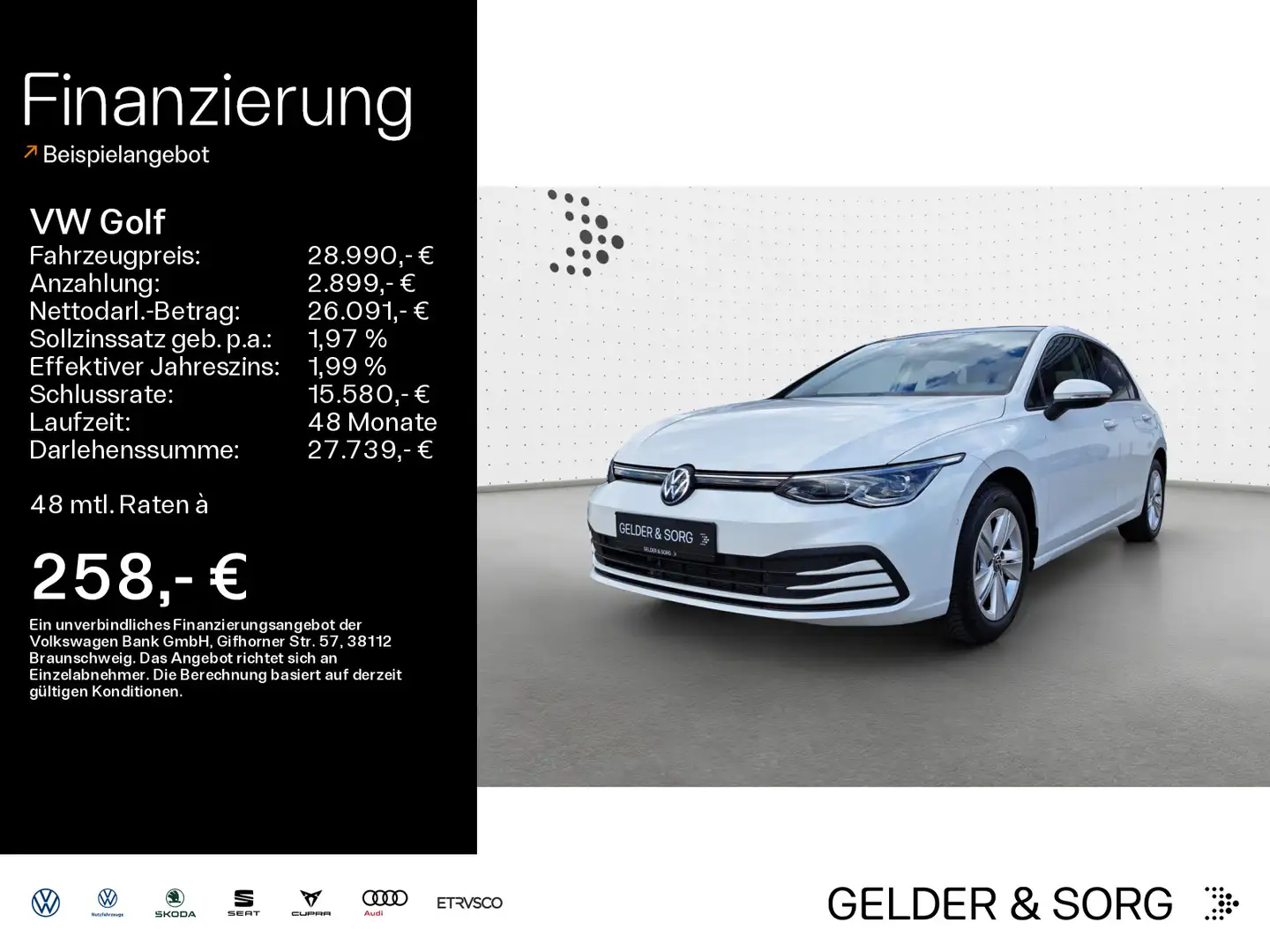 Volkswagen Golf Life 2.0 TDI Stand*RFK*HuD*Pano*H&K Blanc - 1
