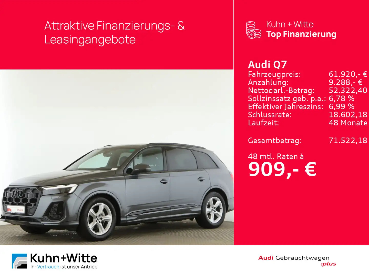 Audi Q7 45 TDI quattro S line *Matrix*RFK*LUFT*MMI-Pl Grau - 1