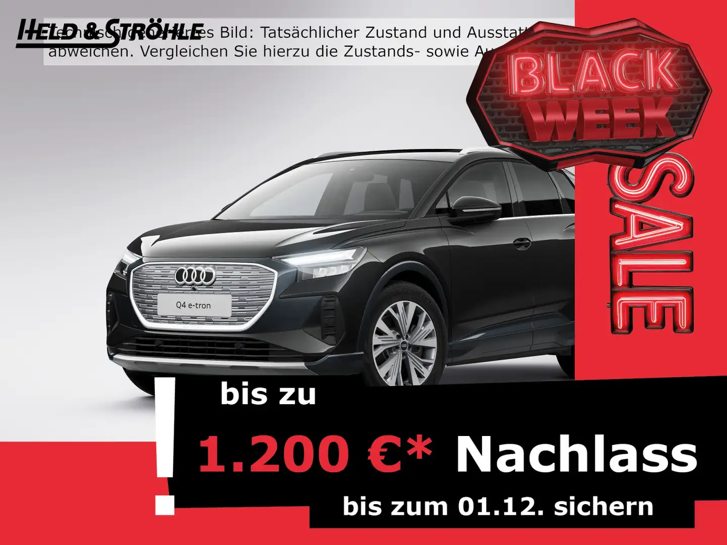 Audi Q4 e-tron 45 S-Line AHK HuD NAVI PANO RFK SONOS Schwarz - 1