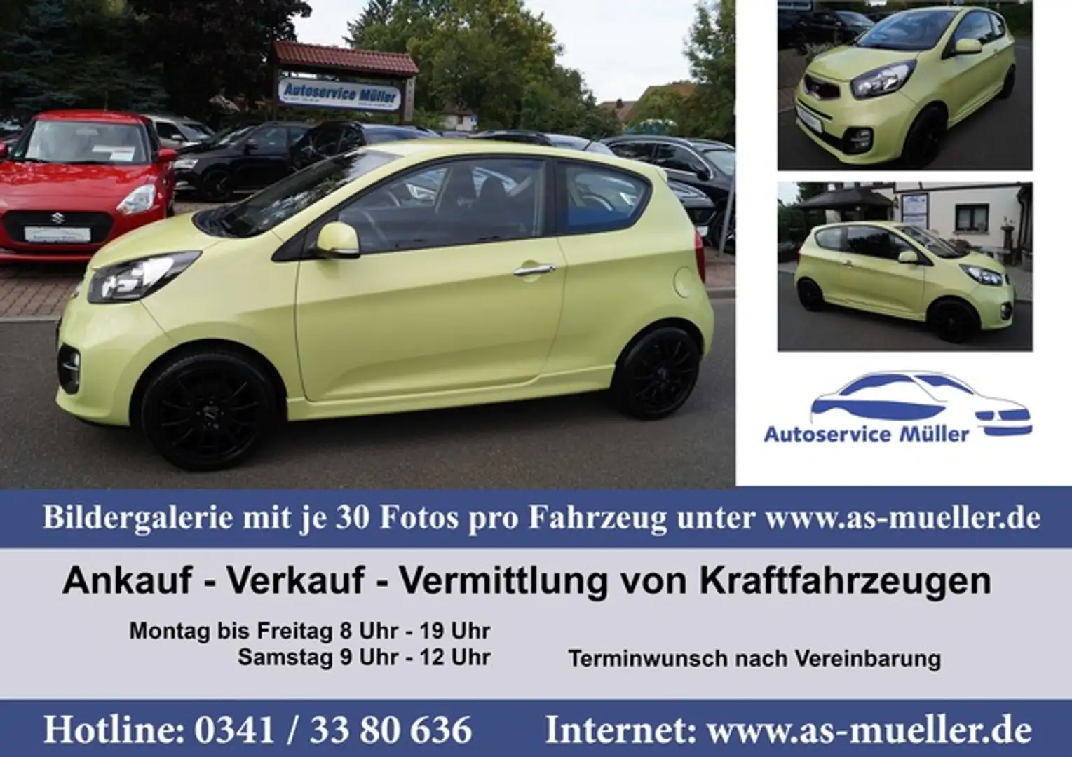 Kia Picanto 1,2i 63kw Klimaautomatik.-Sitzh. uvm. Gelb - 1