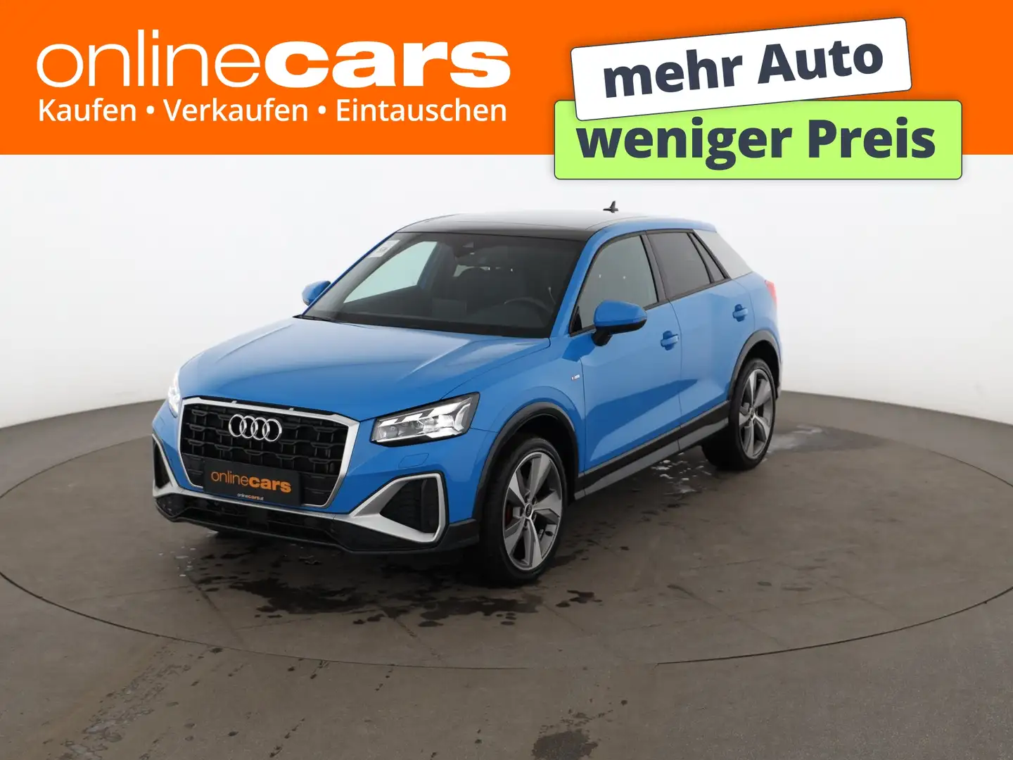 Audi Q2 35 TDI S-Line Aut MATRIX SKY NAVI LEDER R-CAM Blau - 1