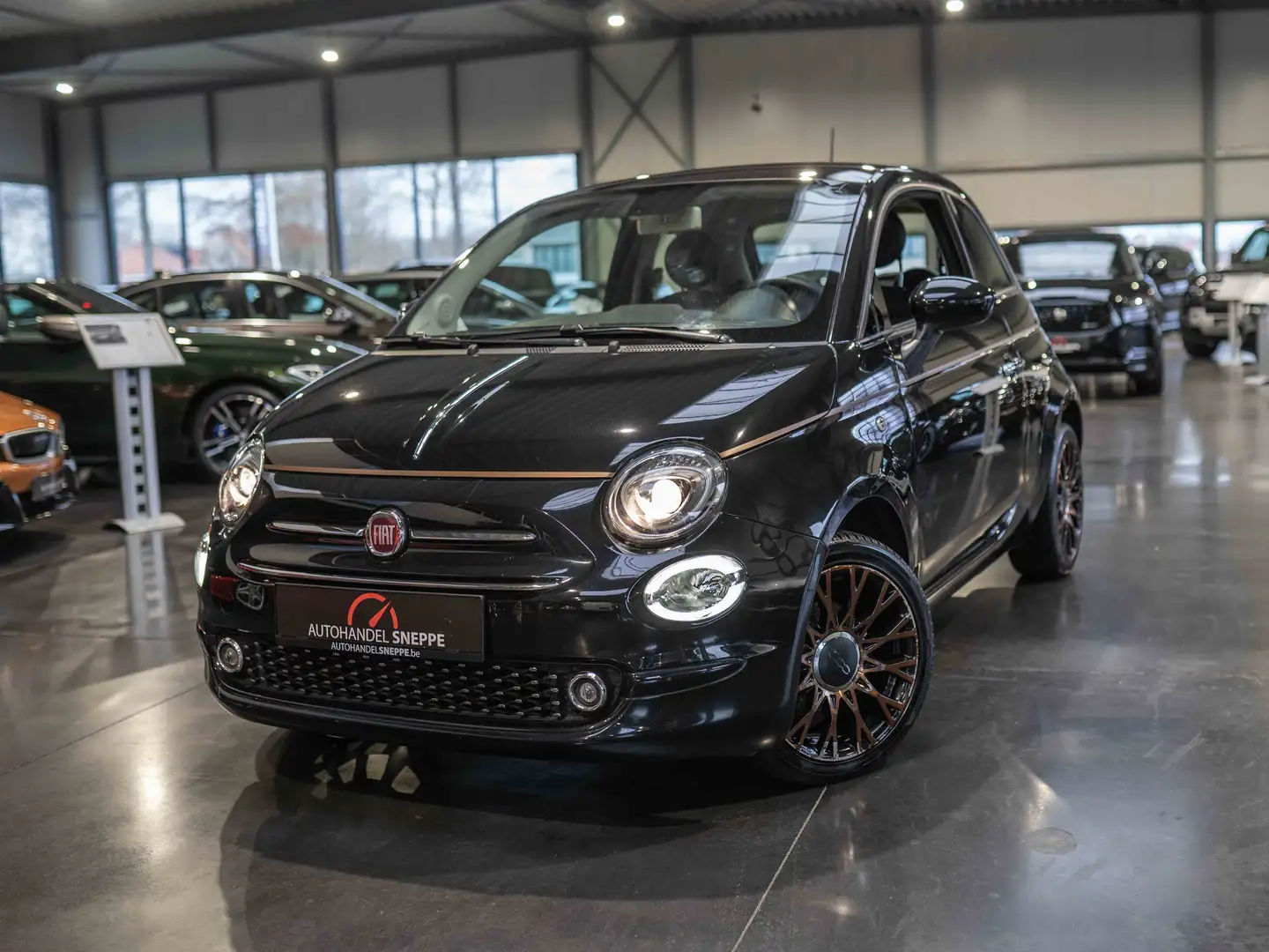 Fiat 500 1.2i -Airco-Parkeersensoren-Pano dak -Alu.Velgen Black - 1