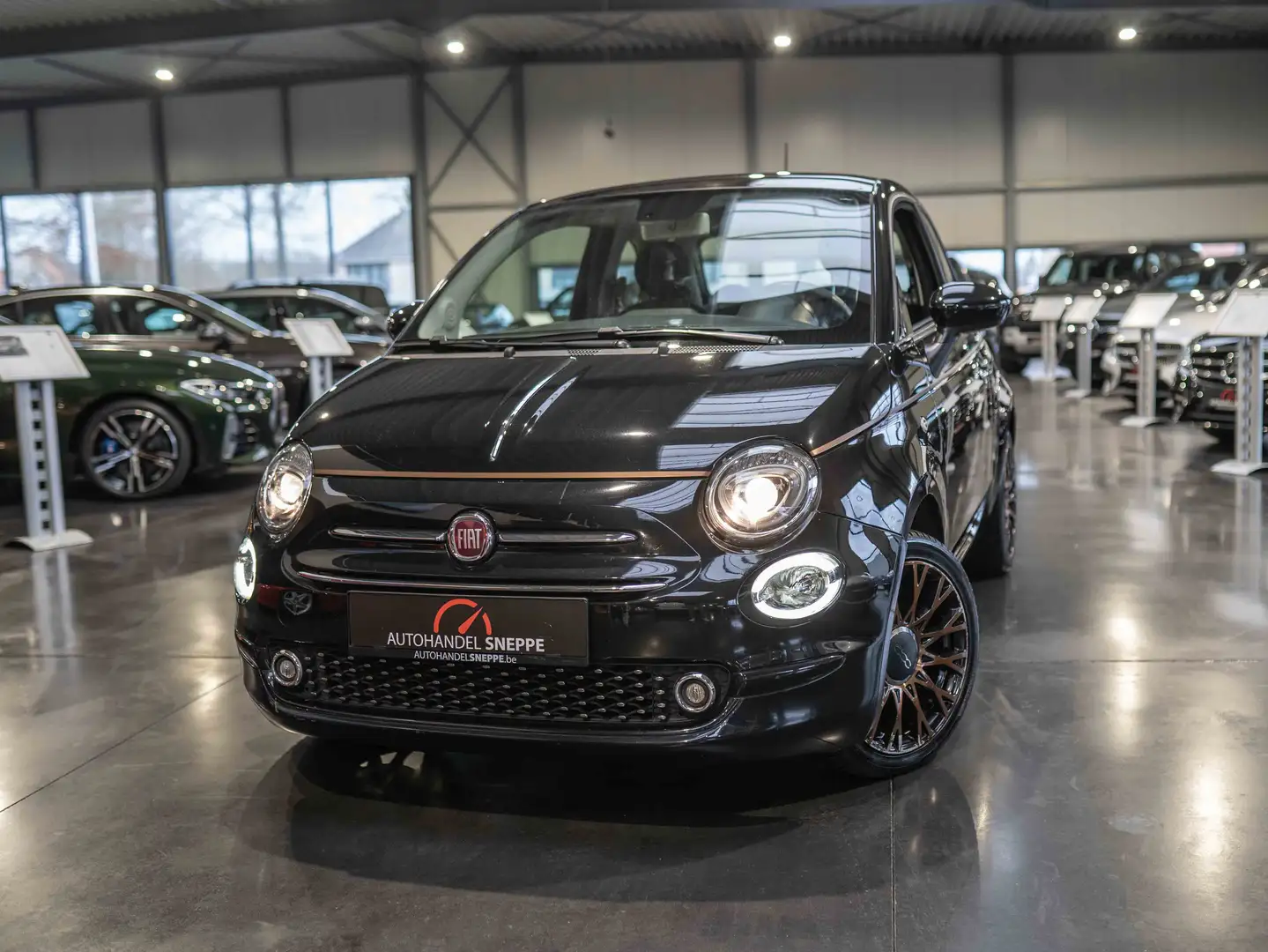 Fiat 500 1.2i -Airco-Parkeersensoren-Pano dak -Alu.Velgen Nero - 2