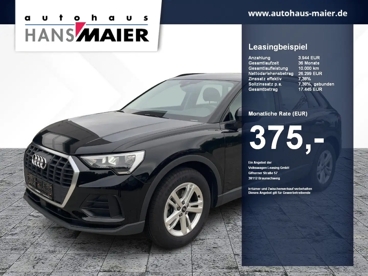 Audi Q3 TDI basis Stronic Navi VC PDC Alu ACC Schwarz - 1