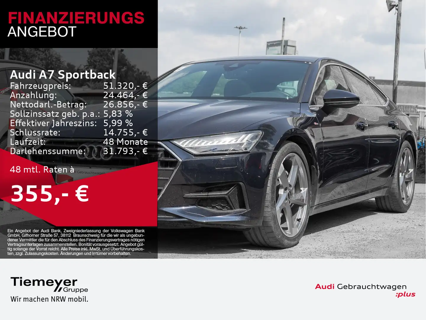 Audi A7 50 TDI Q S LINE LM20 PANO BuO ADVAN Niebieski - 1