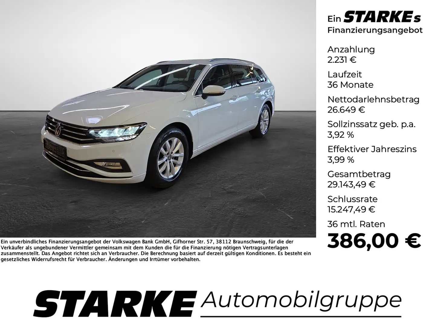 Volkswagen Passat Variant 2.0 TDI DSG Business Weiß - 1