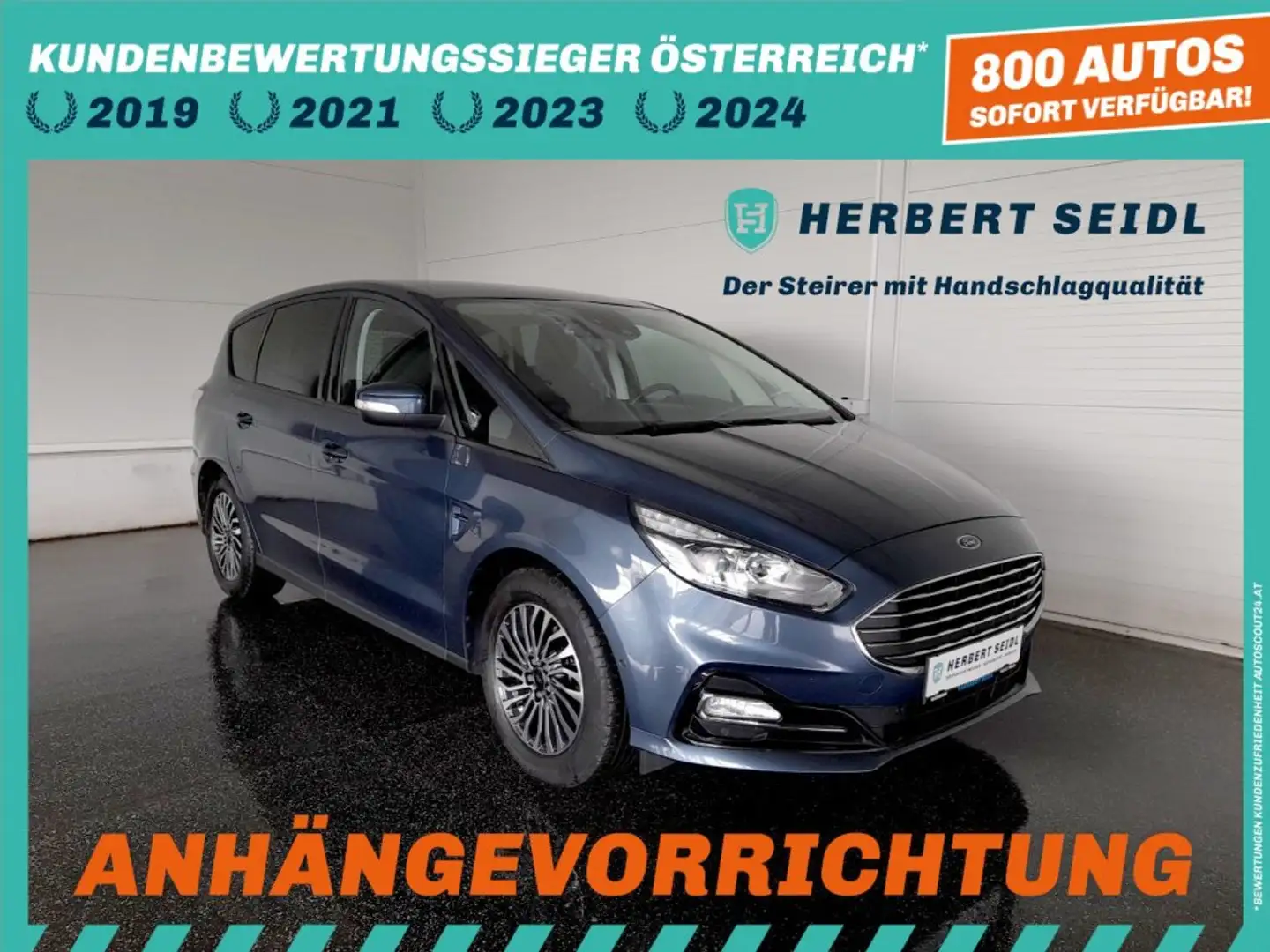 Ford S-Max 2,0 TDCI Aut *LED / NAVI / AHV & KAMERA / TEMPOMAT / ERGO-SITZ / SITZHZG* Blau - 1