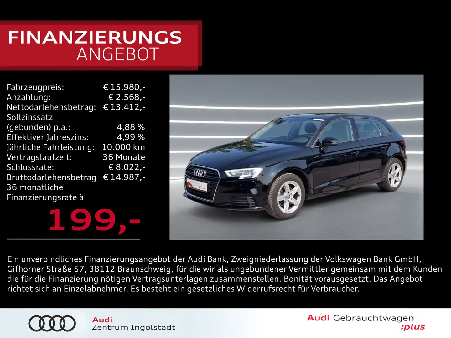 Audi A3 Sportback 30 g-tron S tronic NAVI 2x PDC Xenon Noir - 1