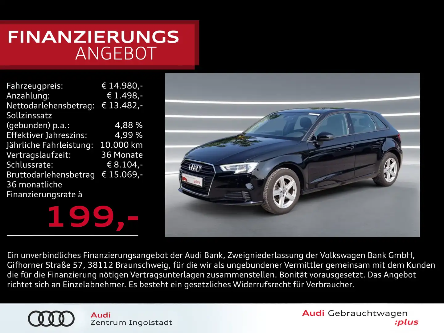 Audi A3 Sportback 30 g-tron S tronic NAVI 2x PDC Xenon Schwarz - 1